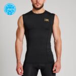 Camiseta compresiva sin mangas DNA "Wako Approved" negro
