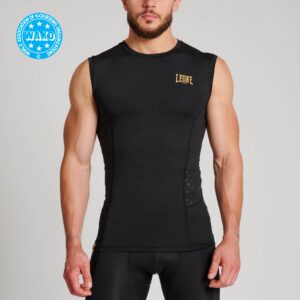 Camiseta compresiva sin mangas DNA "Wako Approved" negro